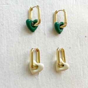 14k Gold Plated Heart Earrings NWT